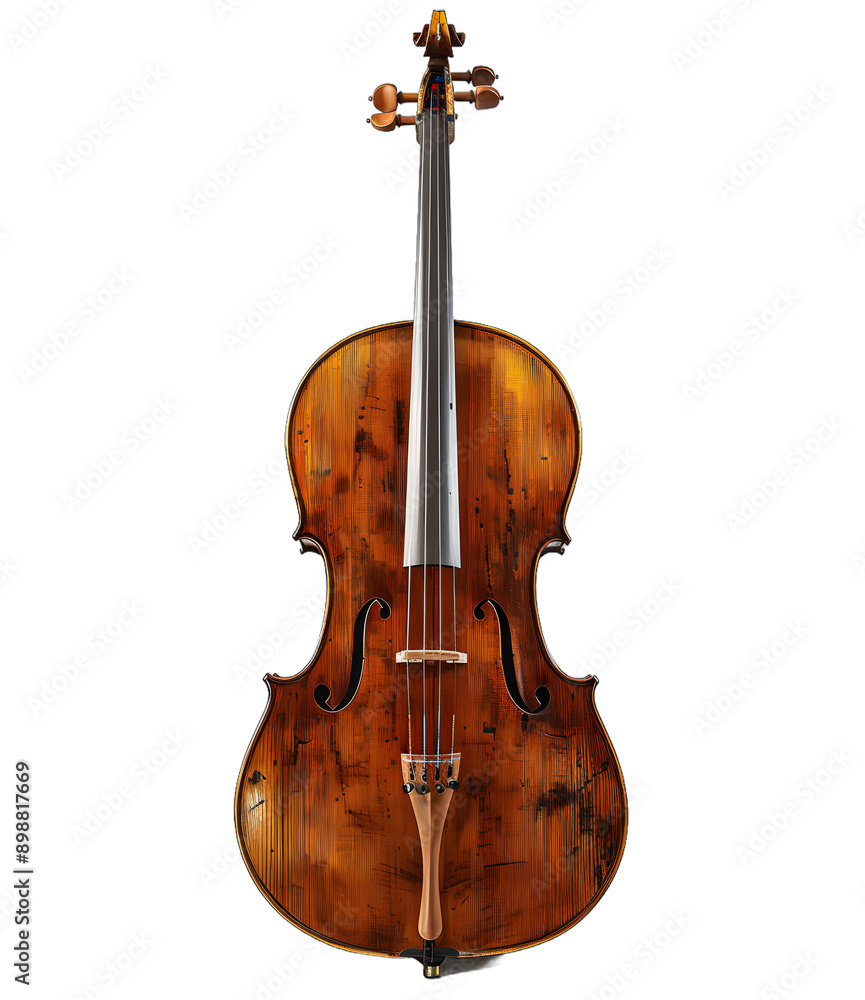 Fototapeta premium [Transparent Background PNG]Antique Cello with a Distinctive Grain Pattern