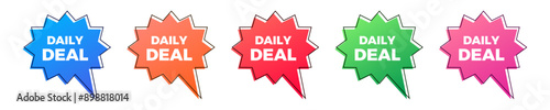 Daily deal sale colorful sticker set.
