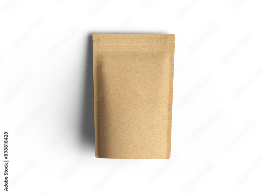3D render of a generic paper doy-pack with zipper on a transparent background 3D render of a generic paper doy-pack with zipper on a transparent background