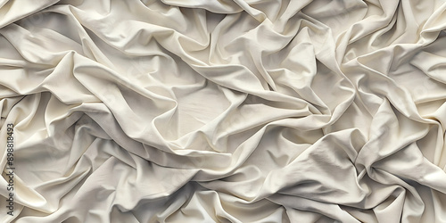 Pattern texture crumpled white fabric background photo