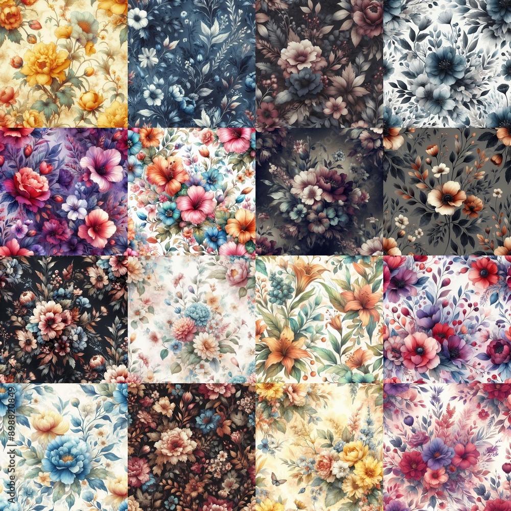 Watercolor flowers paint style backgrounds. AI generated illustration Watercolor flowers paint style backgrounds. AI generated illustration