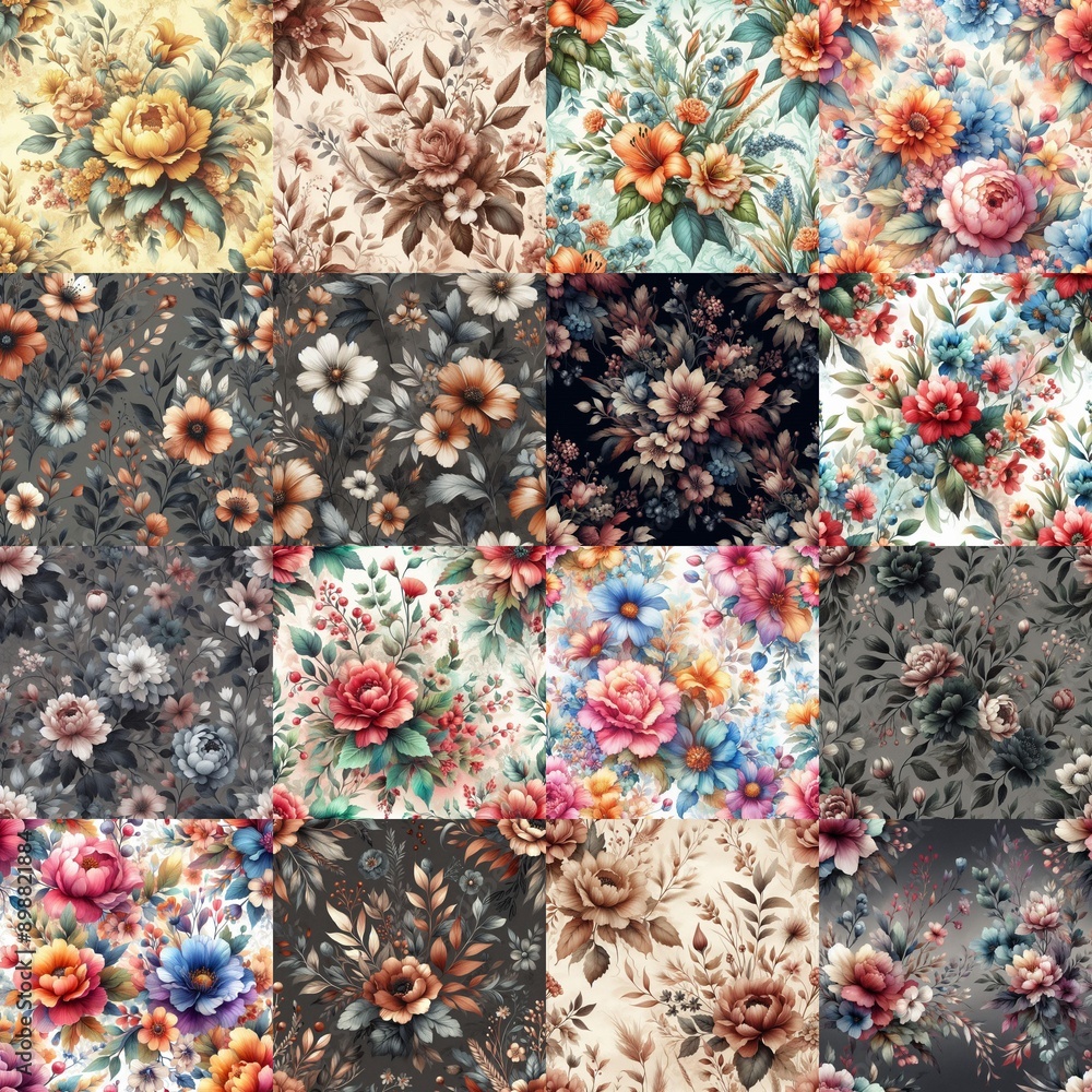 Watercolor flowers paint style backgrounds. AI generated illustration Watercolor flowers paint style backgrounds. AI generated illustration