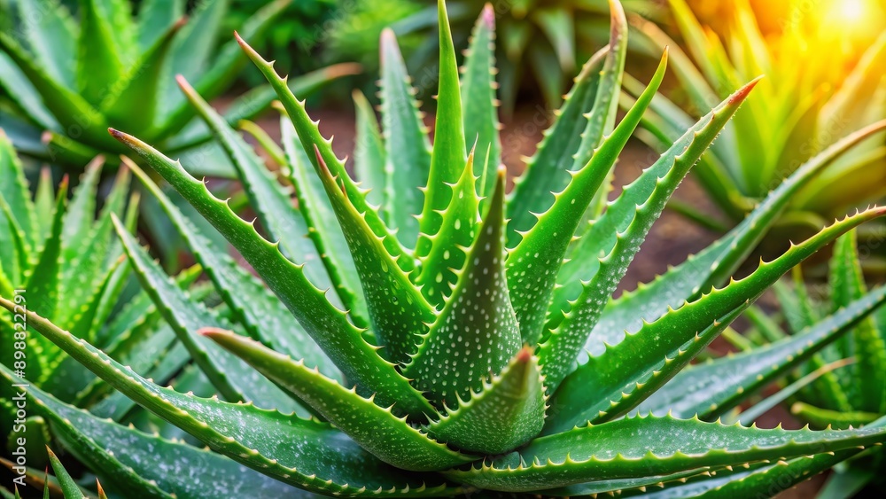 Aloe vera plant with thick green leaves in natural setting, succulent, medicinal, skincare, green, healthy, organic, plant Aloe vera plant with thick green leaves in natural setting, succulent, medicinal, skincare, green, healthy, organic, plant