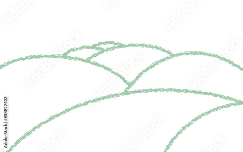 Abstract illustration of green hills isolated on white backgrounded Artwork