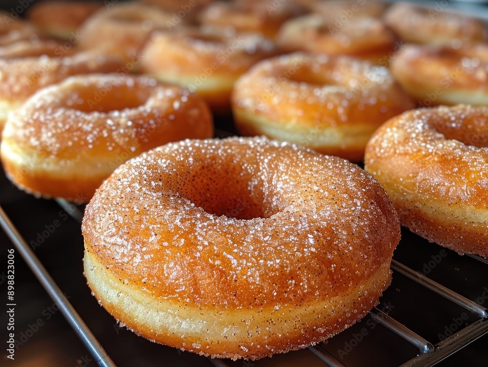Freshly baked sugared donuts Freshly baked sugared donuts