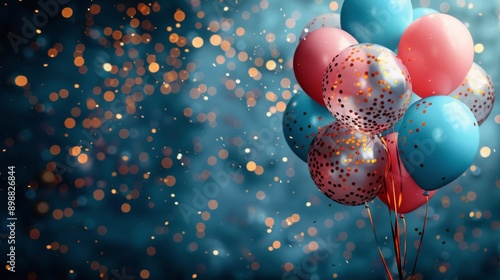 Group of Colorful Balloons Floating in the Air