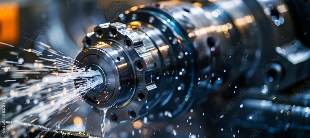 Precision CNC Lathe Machining with Coolant Application for High-Quality Component Fabrication Precision CNC Lathe Machining with Coolant Application for High-Quality Component Fabrication