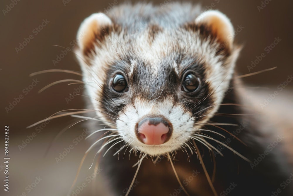 Close up of young Ferret with background Close up of young Ferret with background