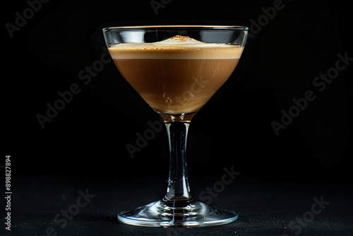 Espresso Absinthe cocktail on black background