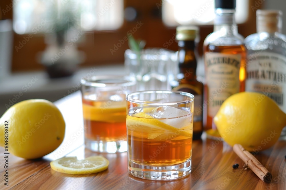 Homemade Sazerac cocktail with rye and bitters in New Orleans Homemade Sazerac cocktail with rye and bitters in New Orleans