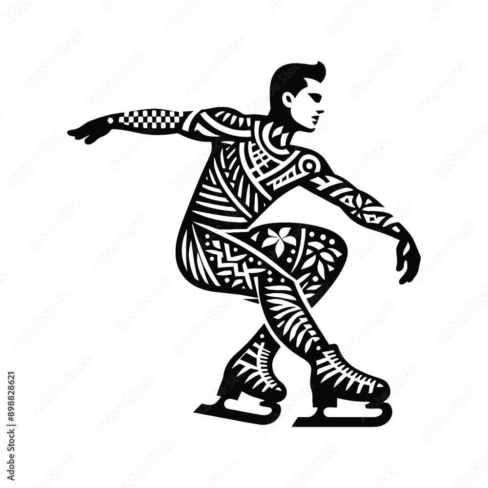 content male in ethnic polynesia pattern illustration, emblem shield badge content male in ethnic polynesia pattern illustration, emblem shield badge