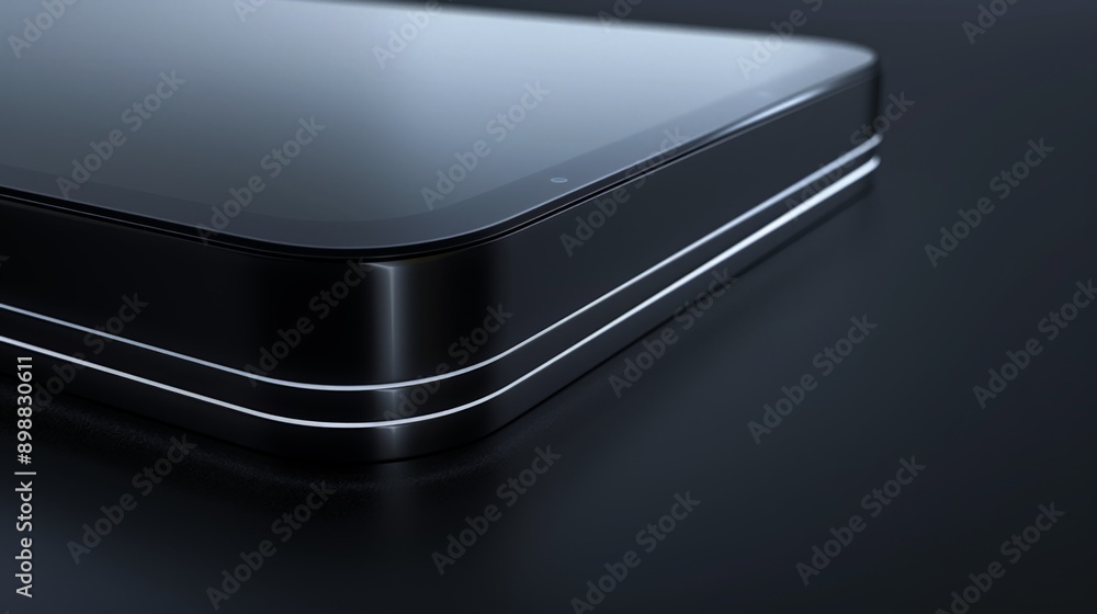 Close up of a modern smartphone with a sleek design, showcasing its elegant curves and premium materials Close up of a modern smartphone with a sleek design, showcasing its elegant curves and premium materials