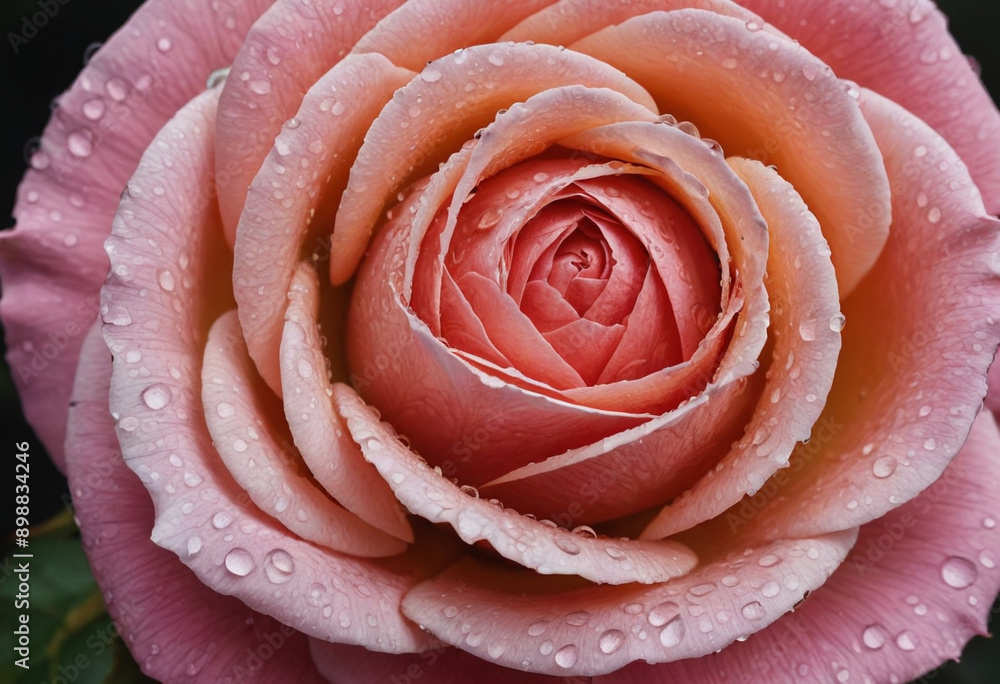A rose with raindrops on its petals. A rose with raindrops on its petals.