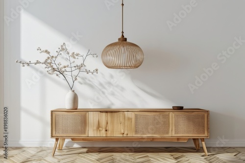 Wooden Cabinet With Vase
