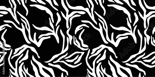 Seamless abstract zebra pattern. Vector Illustration.