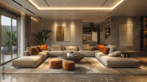 Spacious Living Room With Abundant Furniture