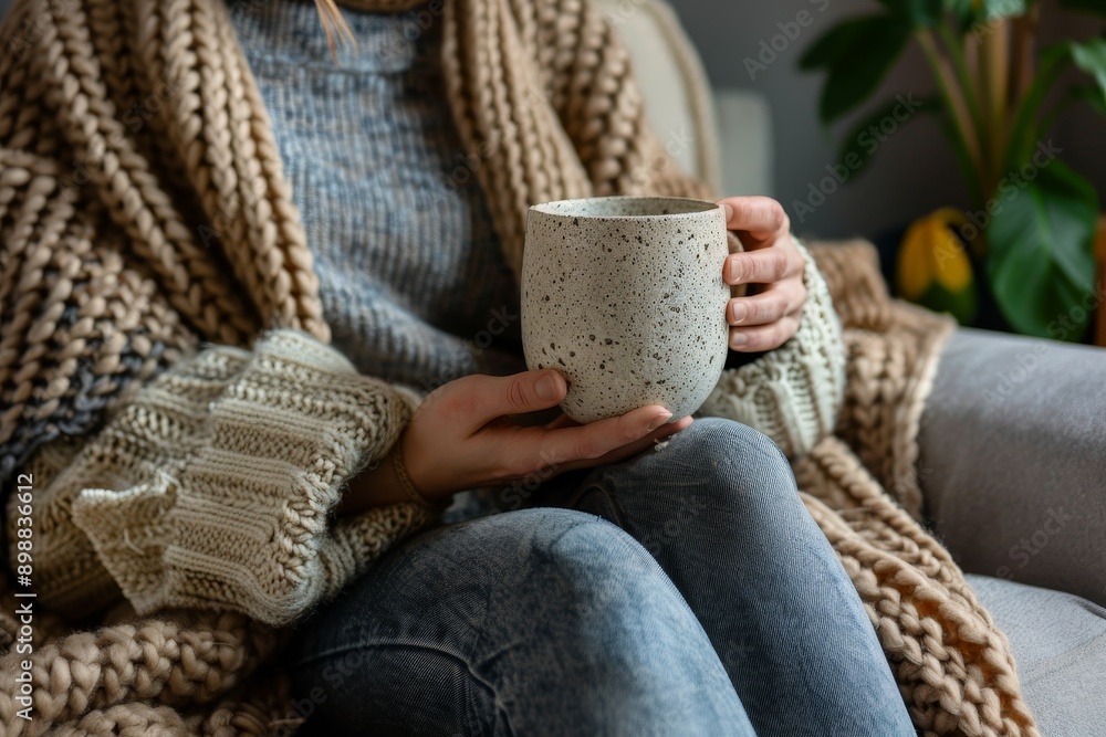 Cozy Indoor Moment Enjoying Warm Beverage During Winter Afternoon by the Window Cozy Indoor Moment Enjoying Warm Beverage During Winter Afternoon by the Window