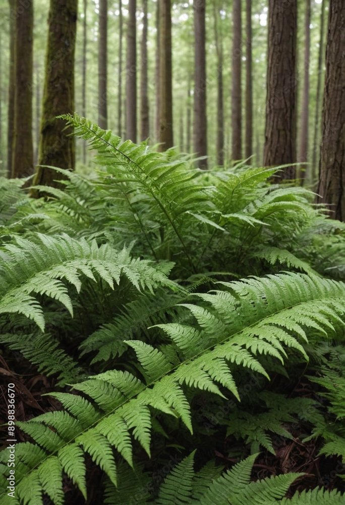 Ferns unfurling their fronds in the forest. Ferns unfurling their fronds in the forest.