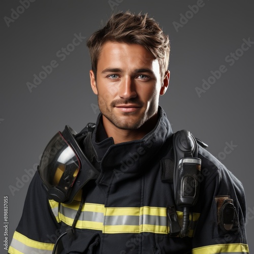 Smiling Man in Black and Yellow Jacket