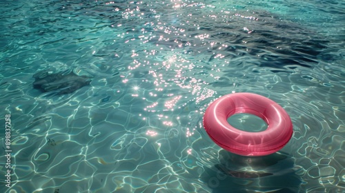 Inflatable Ring Floating in Pool