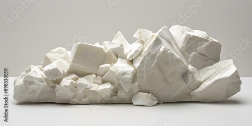 White rocks on a white background