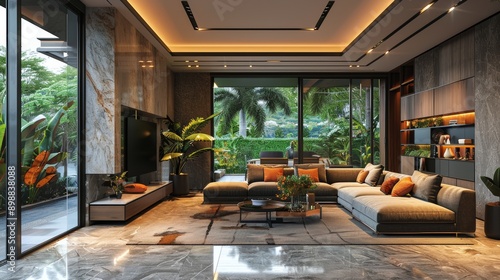 Spacious Living Room With Abundant Furniture