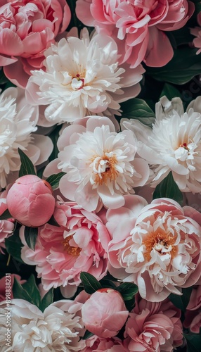 Cluster of Pink Flowers With Green Leaves