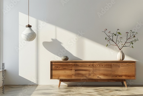 Wooden Cabinet With Vase