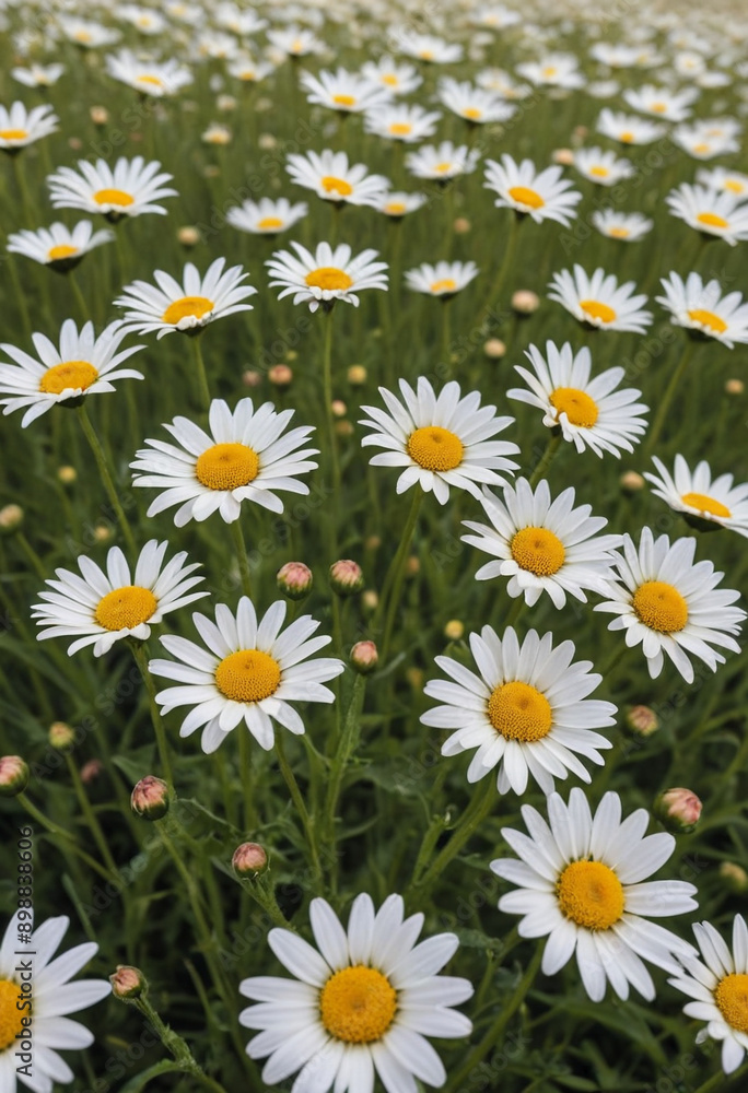 A field of daisies swaying in the breeze. A field of daisies swaying in the breeze.