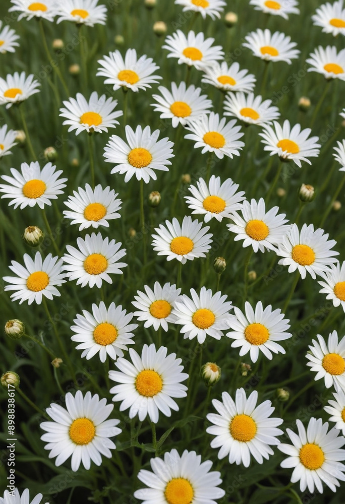 A field of daisies swaying in the breeze. A field of daisies swaying in the breeze.