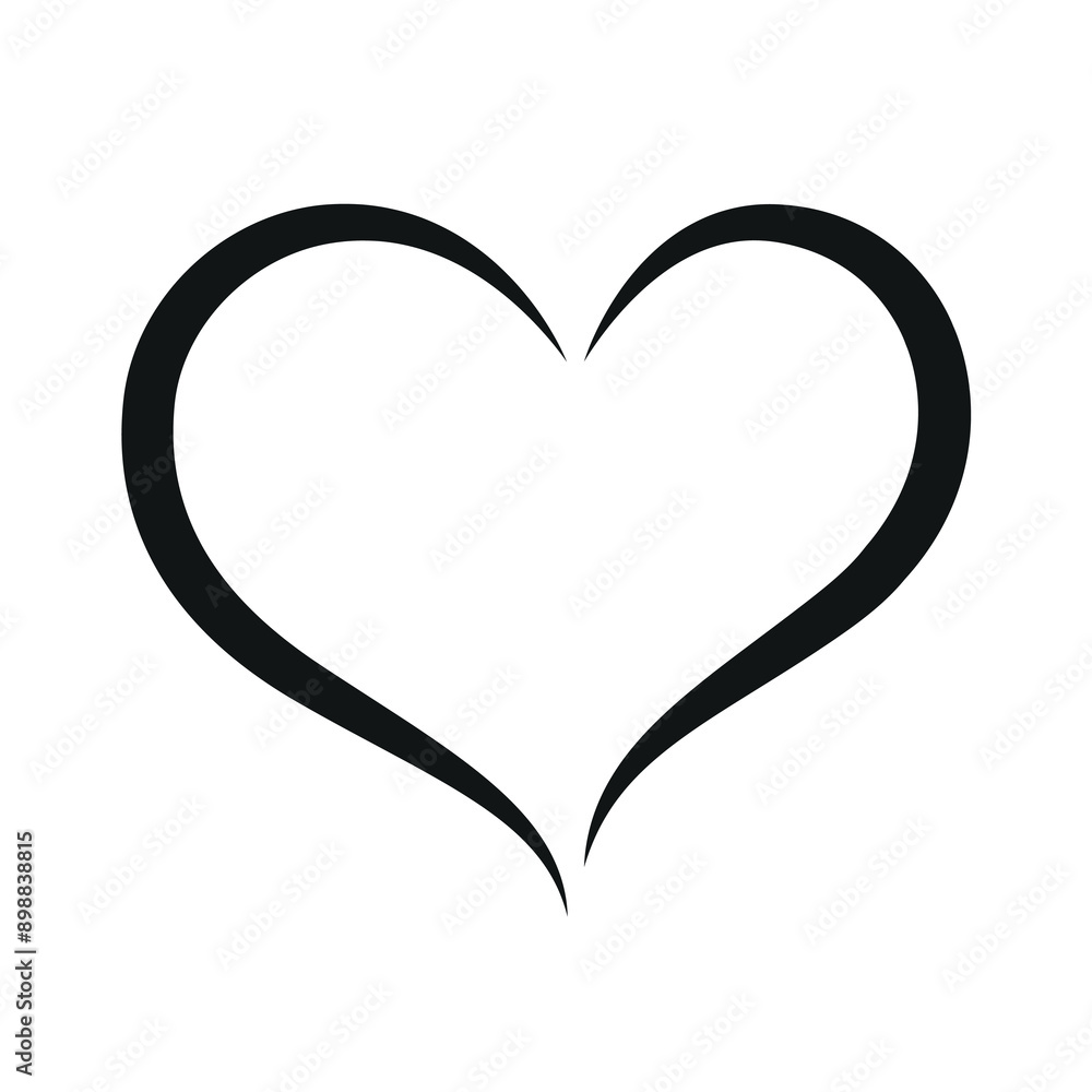 Stylish Heart love hand-drawn vector illustration clipart icon, couple wedding anniversary heart line art, heart black and white cut out Stylish Heart love hand-drawn vector illustration clipart icon, couple wedding anniversary heart line art, heart black and white cut out
