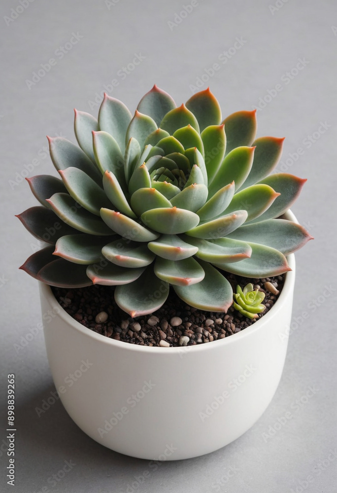 A flowering succulent in a minimalist pot. A flowering succulent in a minimalist pot.