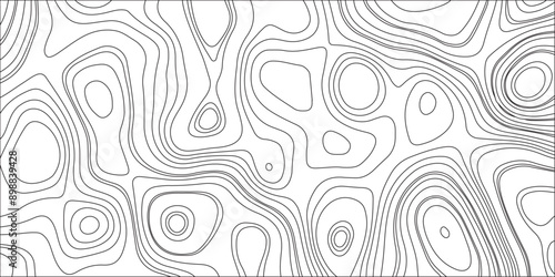 Stylized topographic contour map. Topographic background for design black linear wave paper curved reliefs abstracts white background. Abstract topographic contour line pattern solid background.