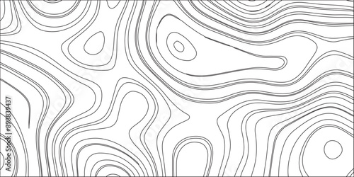 Stylized topographic contour map. Topographic background for design black linear wave paper curved reliefs abstracts white background. Abstract topographic contour line pattern solid background.