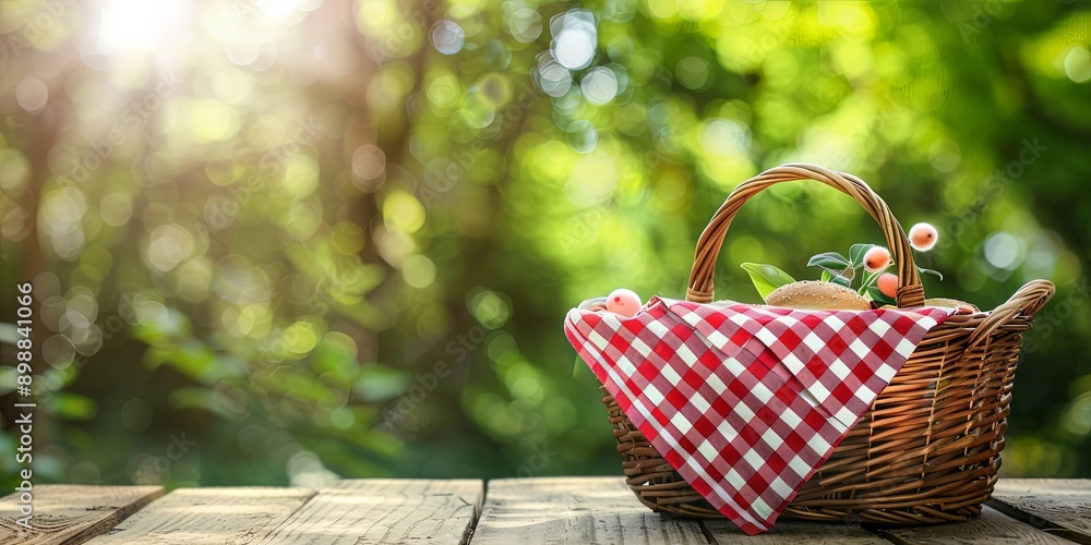 Picnic Basket Ready for a Day Out in Nature Picnic Basket Ready for a Day Out in Nature