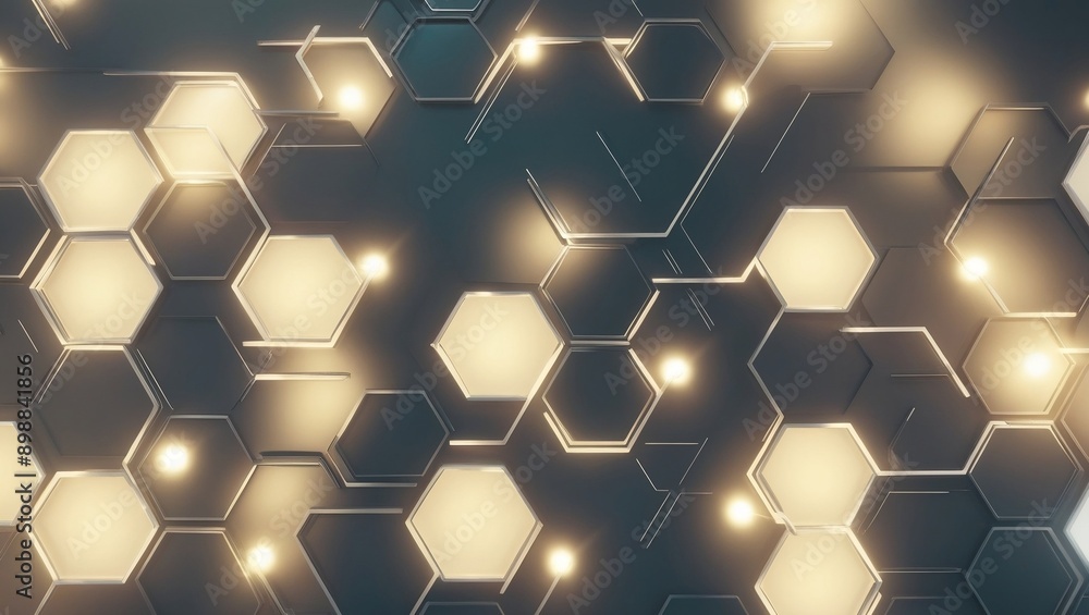 Radiant Hexagonal Design: Abstract Light Fusion Radiant Hexagonal Design: Abstract Light Fusion