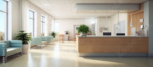 Lobby in modern medical clinic