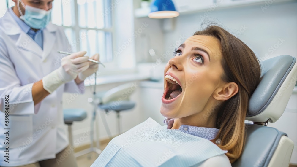Lady in a dentist clinic with mouth open, dentist, clinic, dental, teeth, checkup, patient, examination, oral, health Lady in a dentist clinic with mouth open, dentist, clinic, dental, teeth, checkup, patient, examination, oral, health