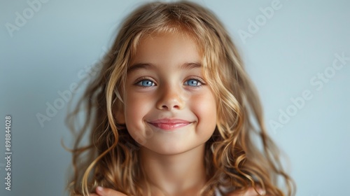 Young Girl With Blue Eyes and Blonde Hair