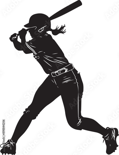 woman girl baseball batter silhouette