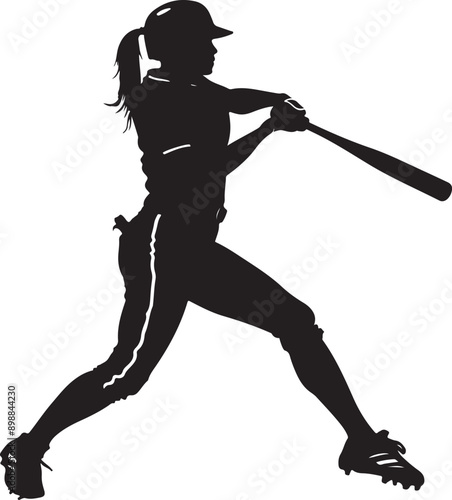 woman girl baseball batter silhouette