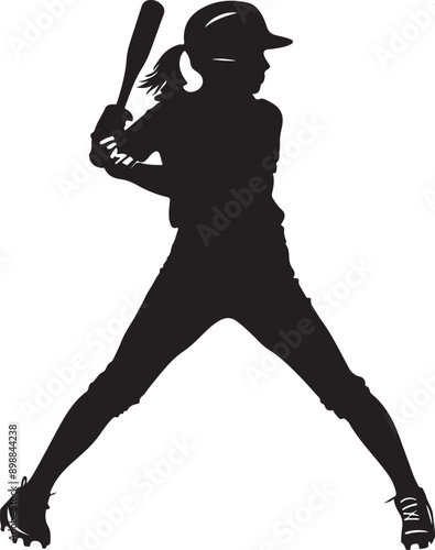 woman girl baseball batter silhouette