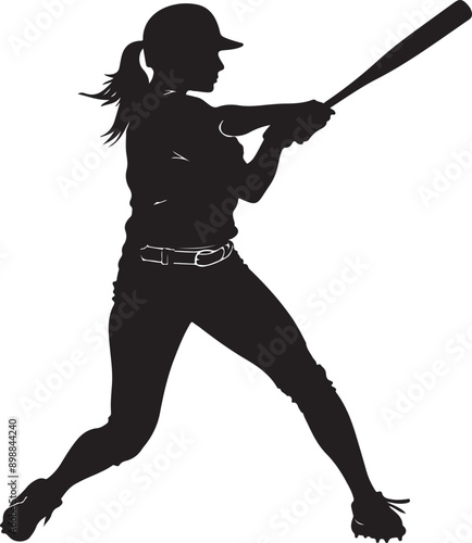 woman girl baseball batter silhouette
