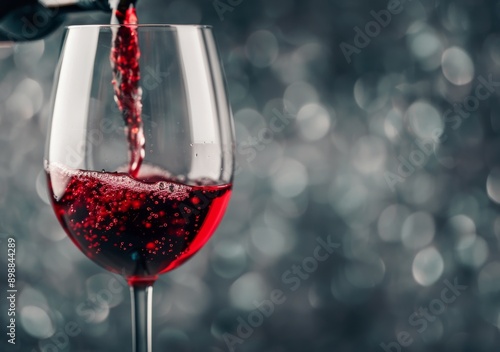Red Wine Pouring Into Glass