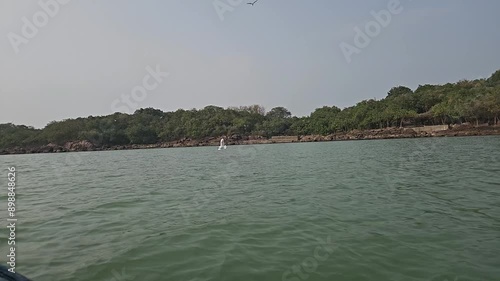 View of Kalijai Island in Chilika Lake from Boat. Odisha state on the east coast of India
 photo