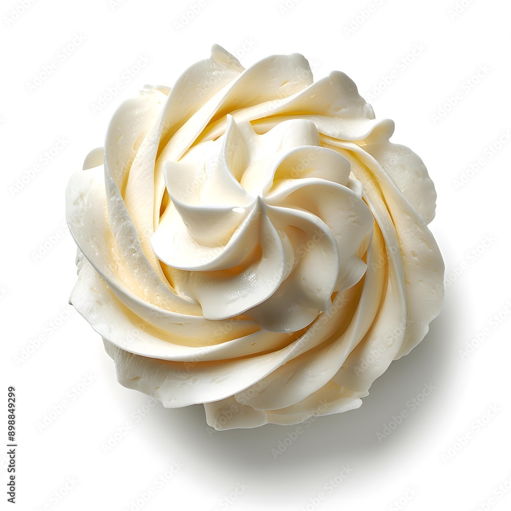 Whipped Cream Swirl Isolated on White Background Whipped Cream Swirl Isolated on White Background