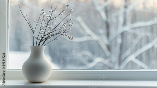 White Vase on Window Sill