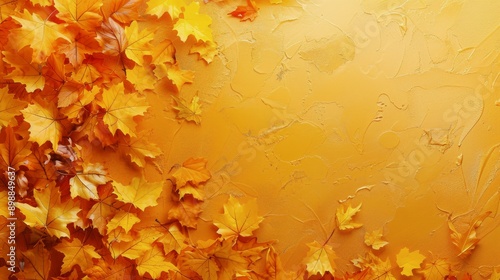 Autumn Leaves Falling in Sunlight