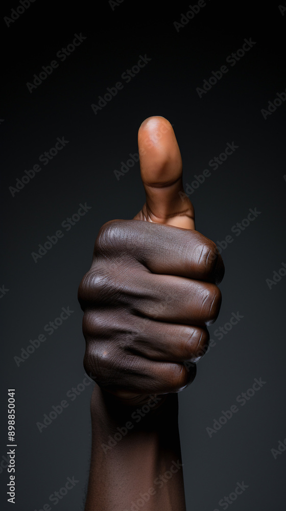 Black Man's Hand Giving Thumbs Up Gesture Black Man's Hand Giving Thumbs Up Gesture