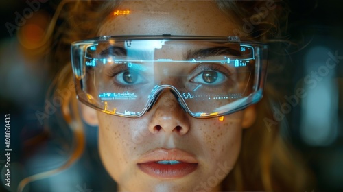 Woman Wearing Glasses With City Background